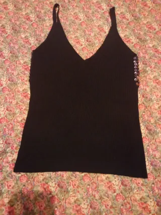 Jersey punto lentejuelas negro y plata