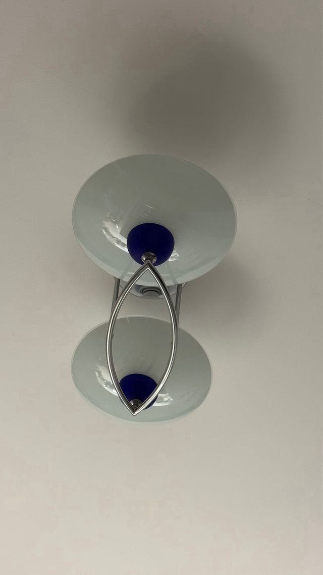 Lámpara de techo cristal y metal