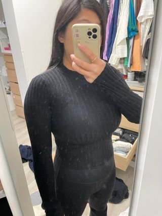 Jersey Bershka Negro Mujer
