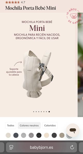 Portabebés BabyBjörn Mini