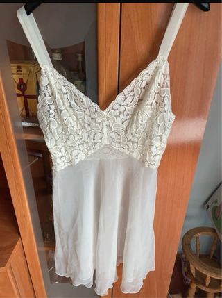 Camisón Lencería Encaje Blanco