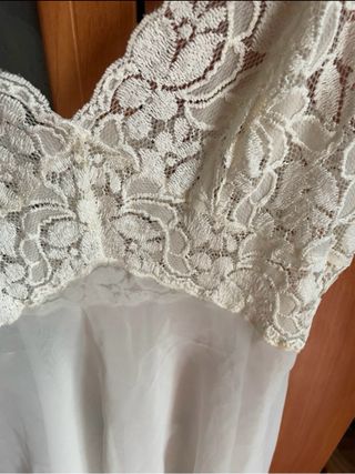 Camisón Lencería Encaje Blanco