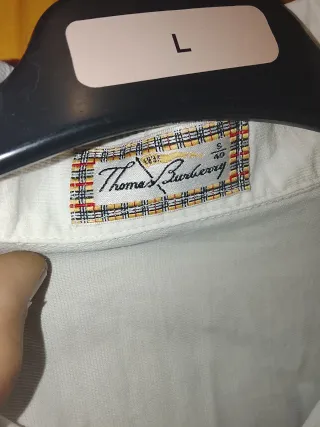 Camisa Thomas Burberry Blanca Talla L