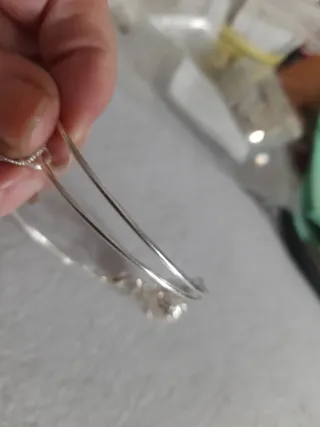 Pulsera esclava bola hueca plata