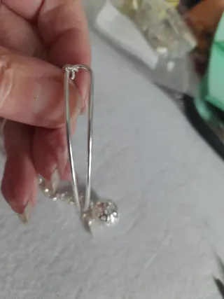 Pulsera esclava bola hueca plata