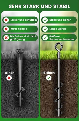 NUEVO! 4 Anclajes Suelo 48cm columpios