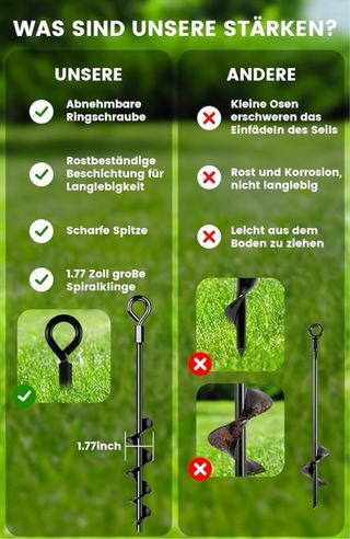 NUEVO! 4 Anclajes Suelo 48cm columpios