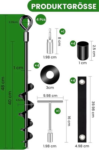 NUEVO! 4 Anclajes Suelo 48cm columpios