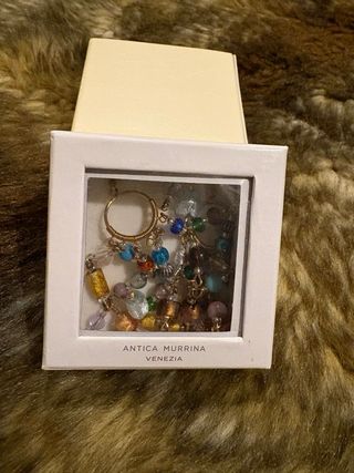 Pendientes Murano Cristal Dorados Multicolor