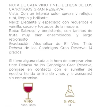 Vino Dehesa de los Canónigos Gran Reserva Especial