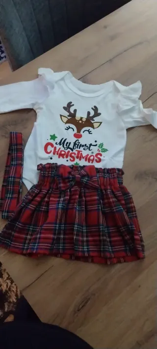 Conjunto Natal Menina 6-9 Meses