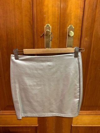 Minifalda plateada
