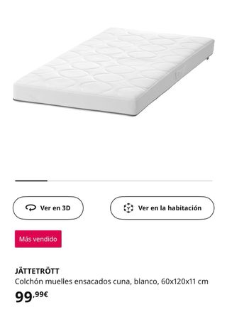 Cuna SMÅGÖRA IKEA +colchon JÄTTETRöT IKEA
