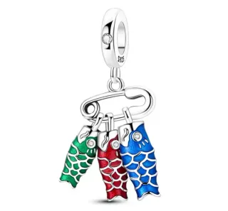 Charm Carpa Koi Amuleto pulsera Pandora o collar