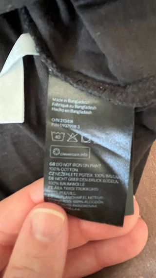 T-shirt H&M Preta Manga Comprida 14+ Anos