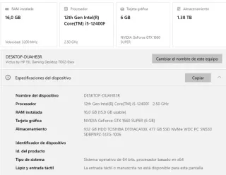 PC Gaming HP Victus 15L