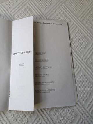 Menù vini Air France