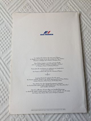 Menù vini Air France