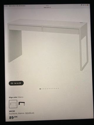 Escritorio Ikea Micke Blanco 142x50