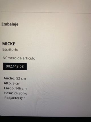 Escritorio Ikea Micke Blanco 142x50