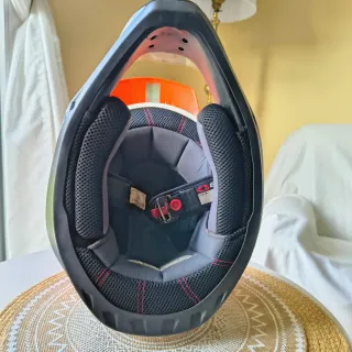 Casco Motocross EVS Naranja Blanco Negro