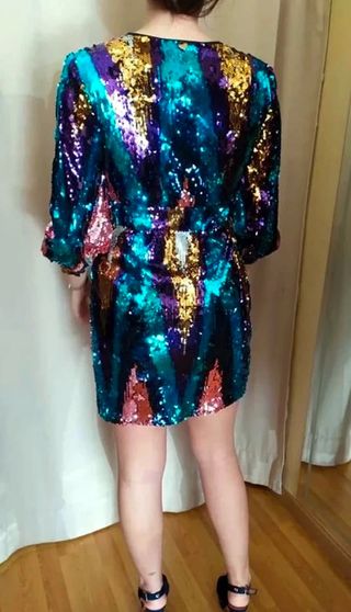 Abito corto, paillettes multicolor, Twinset, Tg.44