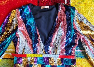 Abito corto, paillettes multicolor, Twinset, Tg.44