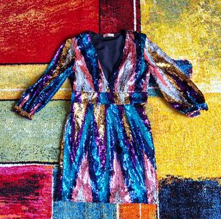 Abito corto, paillettes multicolor, Twinset, Tg.44