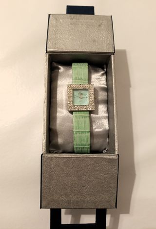 Reloj Taher Verde y Plateado