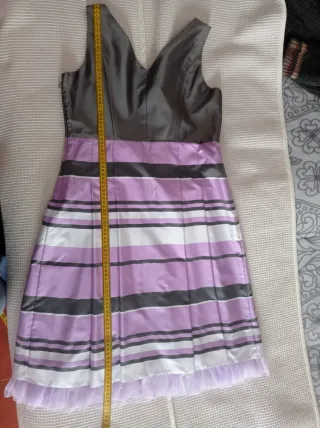 Conjunto Vestido Fiesta Morado y Gris