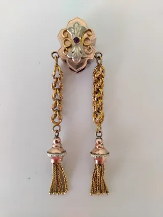 Saliscendi Borbonico Rosa Giallo XIX Secolo