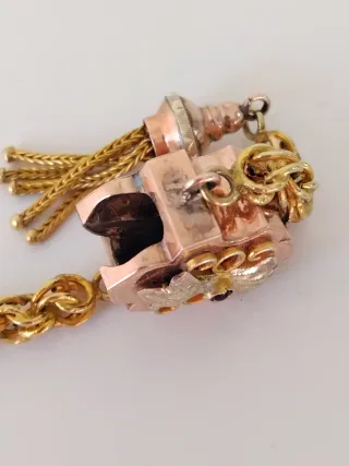 Saliscendi Borbonico Rosa Giallo XIX Secolo