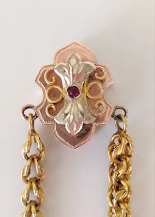 Saliscendi Borbonico Rosa Giallo XIX Secolo