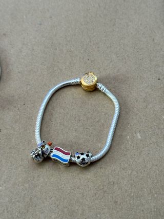 Pulsera de plata y acero inoxidable