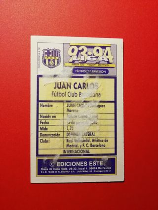 Cromo Fútbol Juan Carlos FC Barcelona