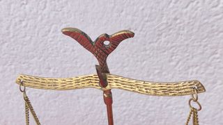 2 Bilance, bilance della giustizia in bronzo/ottone