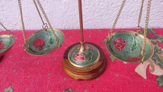 2 Bilance, bilance della giustizia in bronzo/ottone