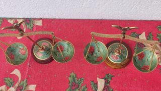 2 Bilance, bilance della giustizia in bronzo/ottone