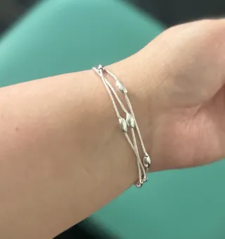 Pulsera tres cadenas plateadas