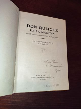 DON QUIJOTE en CHECO. 1926. Ilustrado. Tapas duras