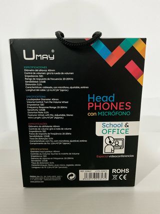 Auriculares UMAY con micrófono para escuela y ofic