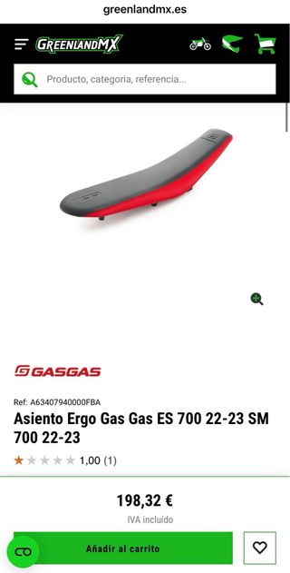 Asiento Gas Gas 700