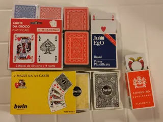 Lotto 7 Mazzi Carte da Gioco Sigillati