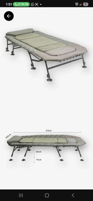 Cama Carpfishing 2 personas