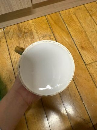 Jarra cerámica vintage flor dorada