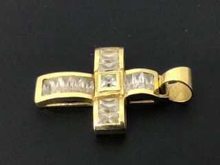 crucifijo oro 18k con piedra con circonita