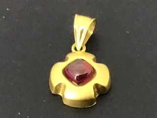 colgante oro 18k con piedra con circonita