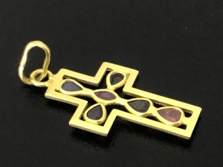 crucifijo oro 18k con piedra