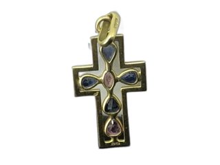 crucifijo oro 18k con piedra