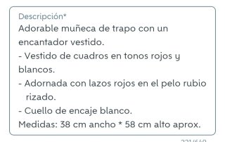 Muñeca de trapo con vestido de cuadros. Leer